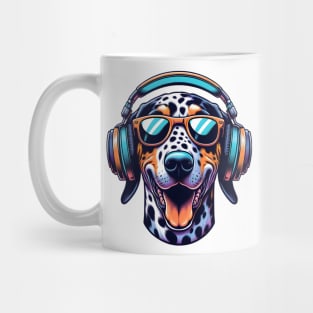 American Leopard Hound Smiling DJ: Rhythmic Joy Unleashed Mug